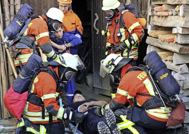 Auch Menschen galt es zu &#8222;retten&#8220;.   | Foto: R. Rhein