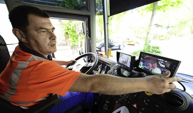 Technische Hilfe: Fahrer David Didier ...hungsmonitor besonders gut im Blick.    | Foto: Ingo Schneider