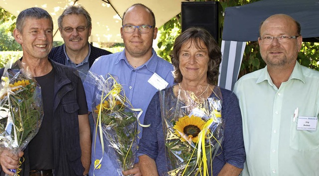 Holger Eckhardt, Michael Schmitt-Mitte...sreiner und Jrg Breiholz (von links)   | Foto: Paul Schleer