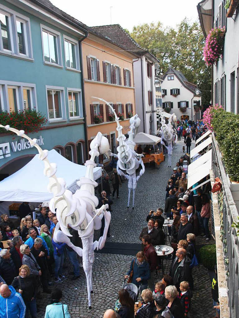 Riesenhafte Phantasievgel brachten die Zuschauer bei Fabelhaftes Staufen zum Staunen.