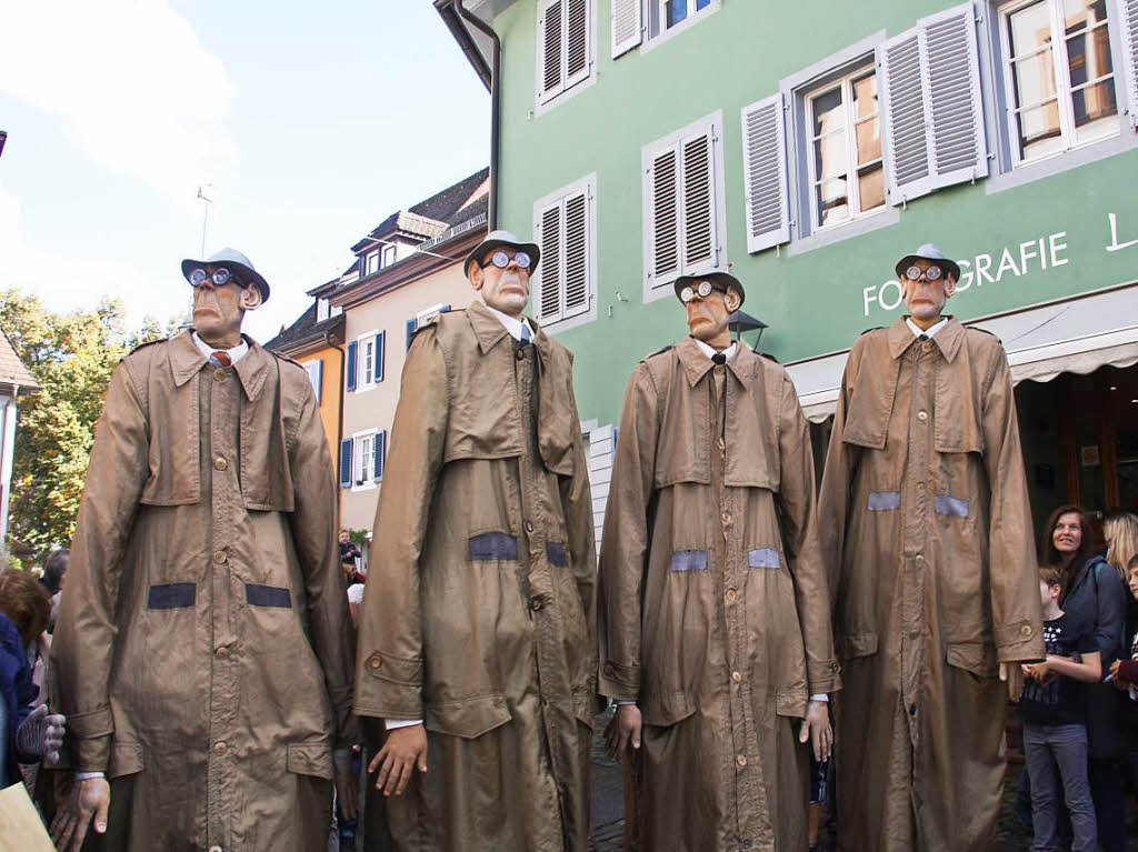 Phantastische Fabelwesen mischten sich bei "Fabelhaftes Staufen" unter die Zuschauer, die von nah und fern gekommen waren.