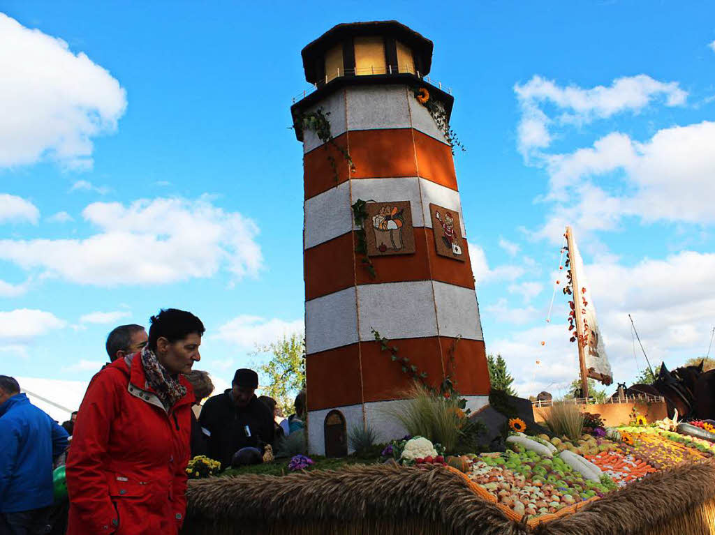 Die Landjugend Dauchingen holte sich mit ihrem Leuchtturm als Symbol fr ein sicheres Zuhause, Bildung und Nahrung den zweiten Platz.