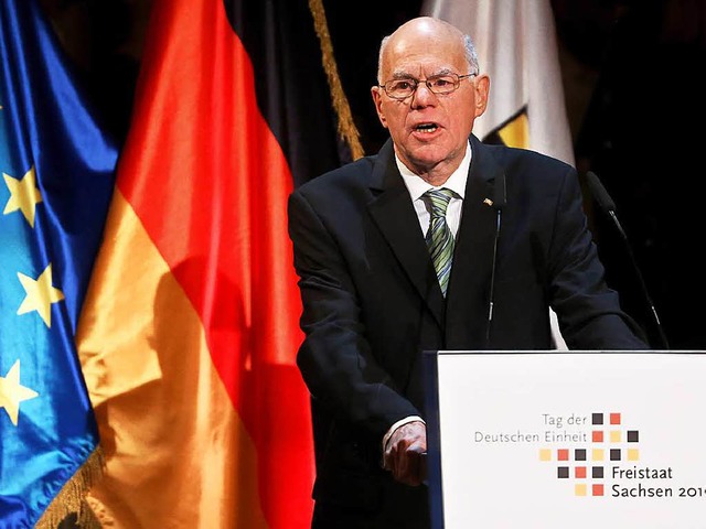 Bundestagsprsident  Norbert Lammert (CDU) spricht in der Dresdner Semperoper.  | Foto: dpa