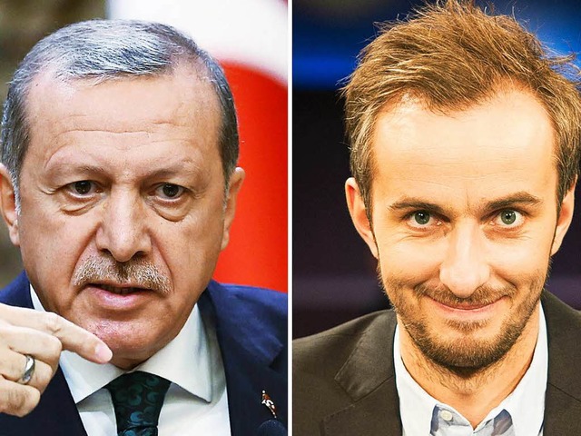 Recep Tayyip Erdogan und Jan Bhmermann  | Foto: dpa