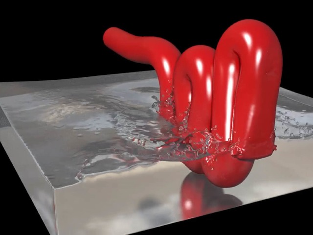 Wurst im Wasser: In Animations-Videos werden zhe Flssigkeiten simuliert.  | Foto: Uni Freiburg