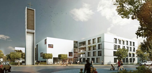 So sieht die Anfang 2015 vorgestellte ...nz neu (Ansicht von der Tullastrae).   | Foto: Visualisierung: Sacker Architekten