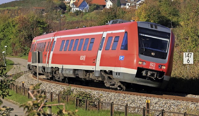Zwischen Basel und Ulm sollen knftig ...gen mit Neigetechnik (VT 612) fahren.   | Foto: Deutsche Bahn
