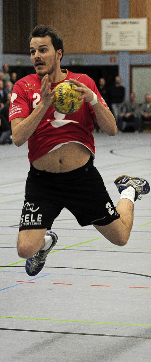 <BZ-FotoAnlauf>Handball:</BZ-FotoAnlau...nes Betzler warf insgesamt acht Tore.   | Foto:  PBS