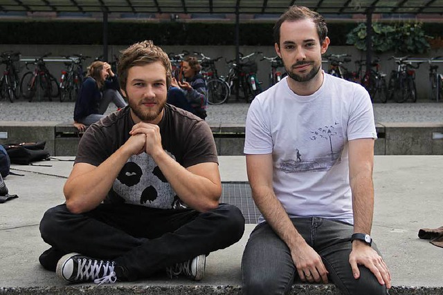 Andreas Hoelle (links) und Andreas Elssser von der Band Strichpunkt.  | Foto: Jana Mack