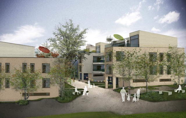 So sollen die neuen Huser mit 56 Wohnungen in der Hasenrtte einmal aussehen.   | Foto: Entwurf: Architekturbro Michler