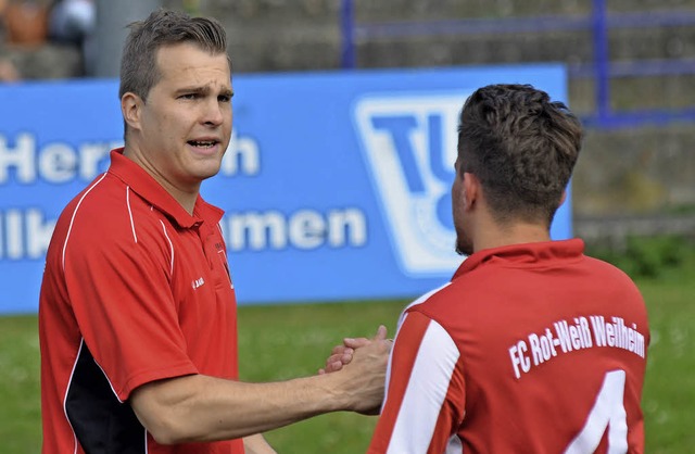&#8222;Konnten  bisher immer gut mitha...r Weilheimer Coach Lars Mller (links)  | Foto: Hannes Schuster