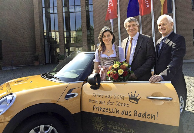 Die Badische Weinprinzessin Katharina ...cher (rechts), ein schickes Cabriolet.  | Foto: Privat