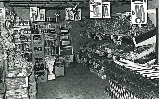 Der Lrracher Hieber-Markt in der Bergstrae 1971   | Foto: Hieber