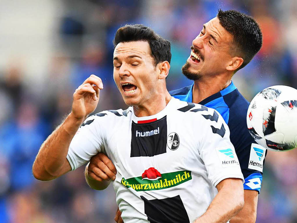 Augen zu und durch: Gegen Sandro Wagner wirft Chico Hfler alles rein.