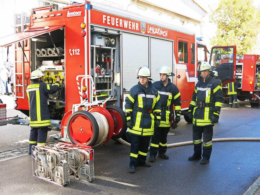 Feuerwehren aus der ganzen Region nahmen an der Chilbiprobe in Bonndorf teil.