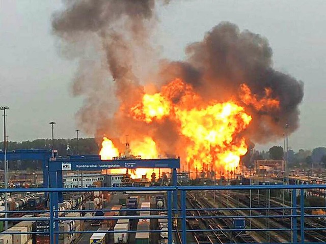 Die Explosion auf dem BASF-Gelnde  | Foto: dpa