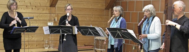 Das Blockfltenensemble &#8222;Flautan...;Musik im Atelier&#8220; im Rmerhof.   | Foto: Ulrike Spiegelhalter