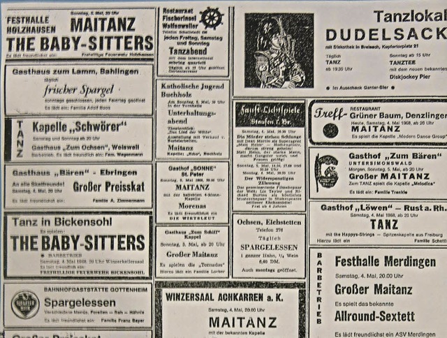 Hchstpopulr in Emmendingen und Umgeb...ungen; Anzeigen in der BZ von Mai 1968  | Foto: Georg Vo