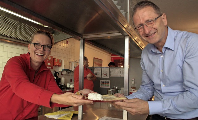 Auch Anita Knoop und Bernhard Wuchner ...f Zwischen in Bad Sckingen gehren.   | Foto: Jrn Kerckhoff