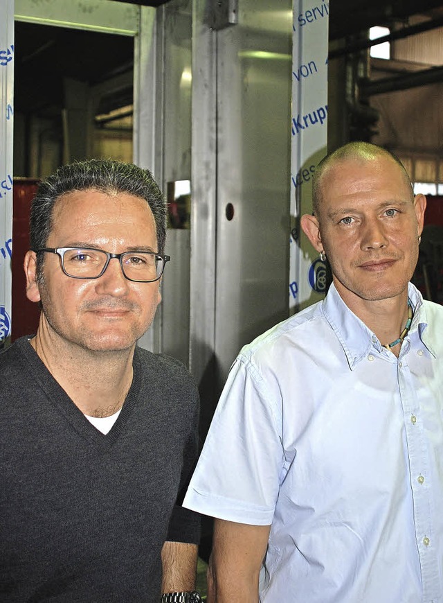 Martin Grtner (links) und Betriebsleiter Jrgen Brand (rechts)  | Foto: Kramer