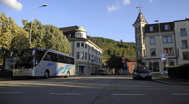 Fugnger knnten in Laufenburg/Schwei... wo auf dem Bild der Reisebus  steht.   | Foto: Marc Fischer