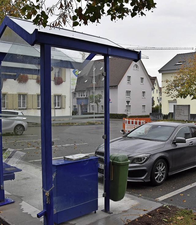 Das Wartehuschen wurde bereits verlegt.   | Foto: Heinz Vollmar