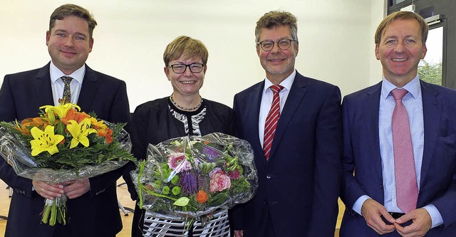 Bei der Amtseinfhrung (von links): Ma...berbrgermeister von Waldshut-Tiengen   | Foto: Ursula Freudig