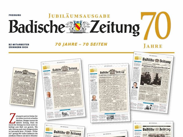 Viele persnliche Erinnerungen rund um...222;70 Jahre &#8211; 70 Seiten&#8220;.  | Foto: BZ