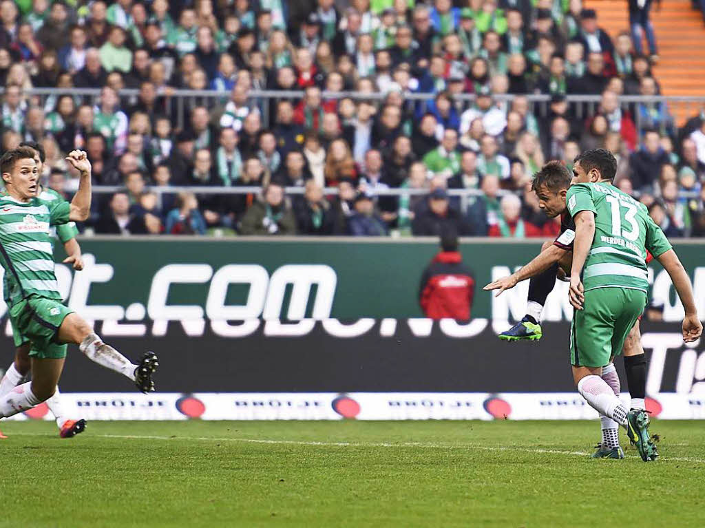 Schuss und Tor: Amir Abrashi erzielt den 3:1-Endstand.