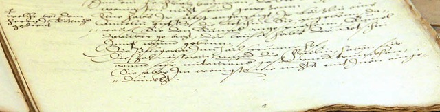 Ein handschriftliches Protokoll aus dem 16. Jahrhundert   | Foto: dpa/Karl-Josef Hildenbrand