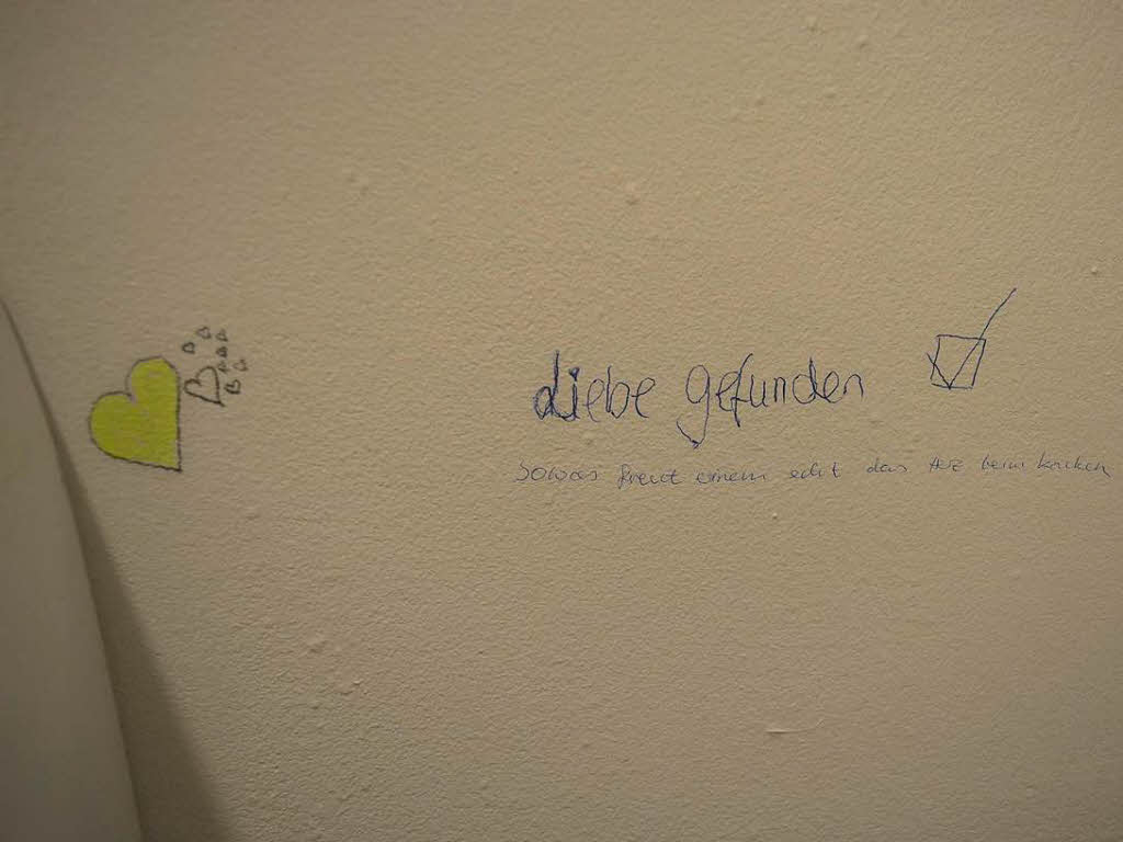 Was Studierende der Freiburger Universitt an Toilettenwnde kritzeln.