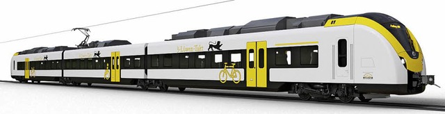 So wird der Zug aussehen, der ab 2019 ...em auf der Hllentalbahn fahren soll.   | Foto: Astom