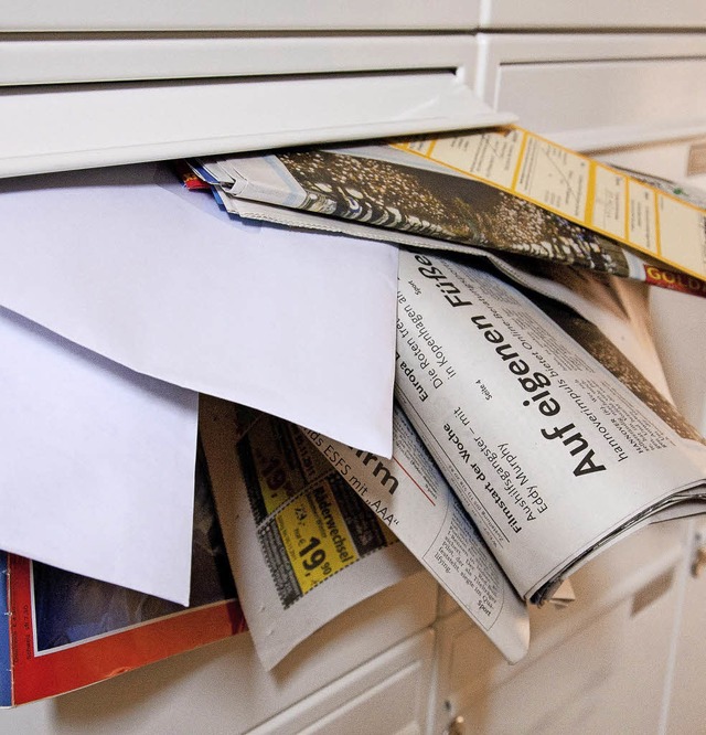 Das mag niemand: ein berfllter Briefkasten   | Foto: dpa