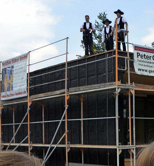 Im Juni wurde Richtfest gefeiert, 2017...en Kindergarten in Wasser berwiesen.   | Foto: Gerhard Walser