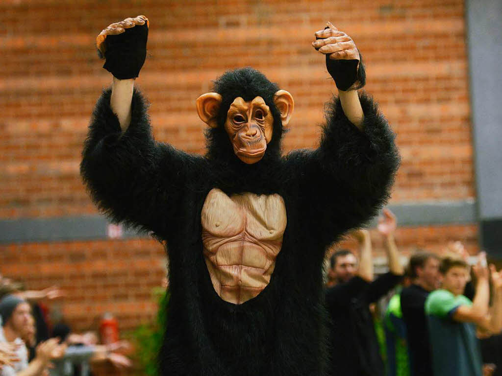 So sieht es aus, das neue Affen-Maskottchen von 1844 Freiburg. Die Volleyballer des Vereins, die sich gerne als Affenbande bezeichnen, suchen fr den behaarten Kerl noch einen griffigen Namen.