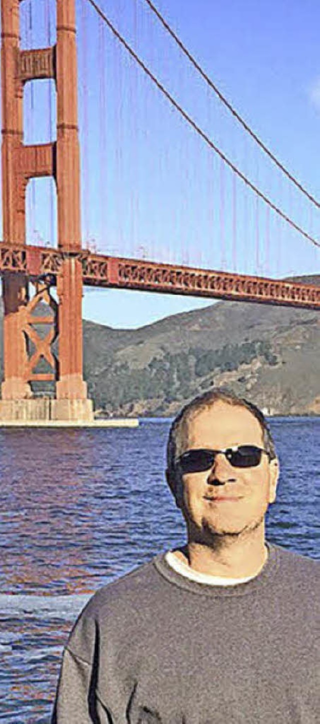 Rainer Bche vor der Golden Gate Bridge in San Francisco   | Foto: privat