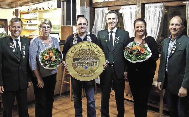 Diese fnf  (mit Schtzen-Chef Stefan ...ristian Gehring (v. links n. rechts).   | Foto: Michael Nopper