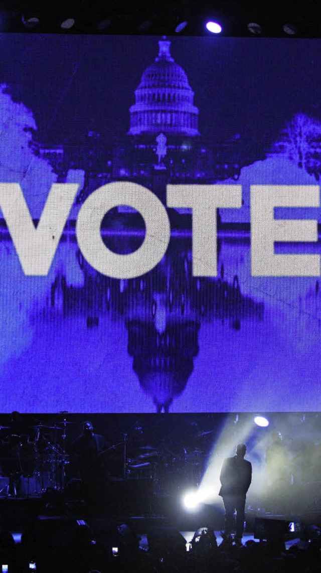 &#8222;Vote&#8220; &#8211; frei berse...astar Jay Z fr Hillary Clinton rappt.  | Foto: AFP