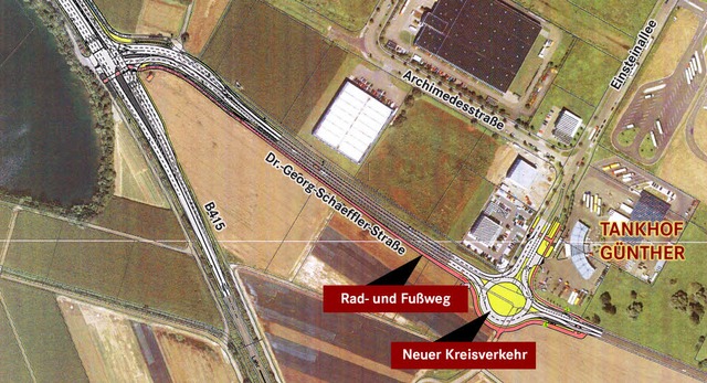 So sieht die Planung fr den Bereich D...g-Schaeffler-Strae/Einsteinallee aus.  | Foto: sekretariat
