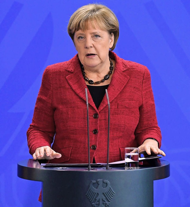 Bundeskanzlerin Merkel kommentiert das Ergebnis der US-Wahl.  | Foto: AFP