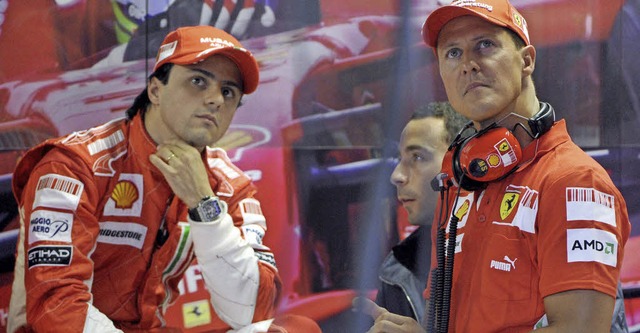 Felipe Massa nach dem knappen Titelren... rechts) vor dem Rennen am Wochenende   | Foto: dpa