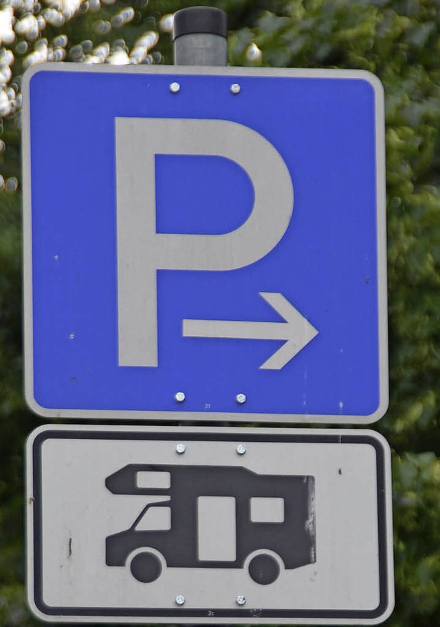 Das Schild suchen Wohnmobil-Touristen in Staufen bislang noch vergeblich.  | Foto: Archiv: Andrea Gallien