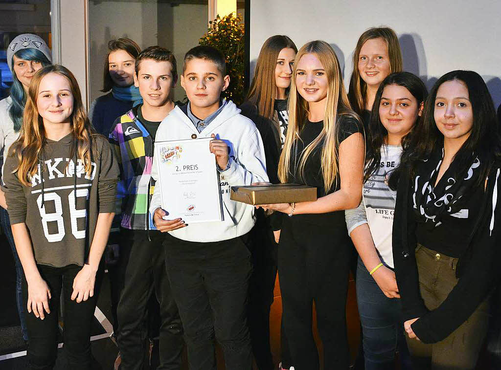 Der zweite Preis in der Kategorie Weiterfhrende Schulen ging an die Realschule Sthlingen fr die Schlerzeitung „Wutachexpress“.