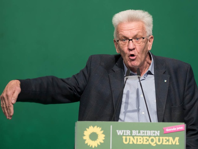 Winfried Kretschmann beim Grnen-Parteitag in Mnster  | Foto: dpa