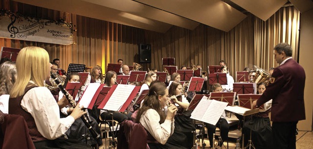 Der Musikverein Bergalingen wartete im...em beeindruckenden Jahreskonzert auf.   | Foto: Werner Probst