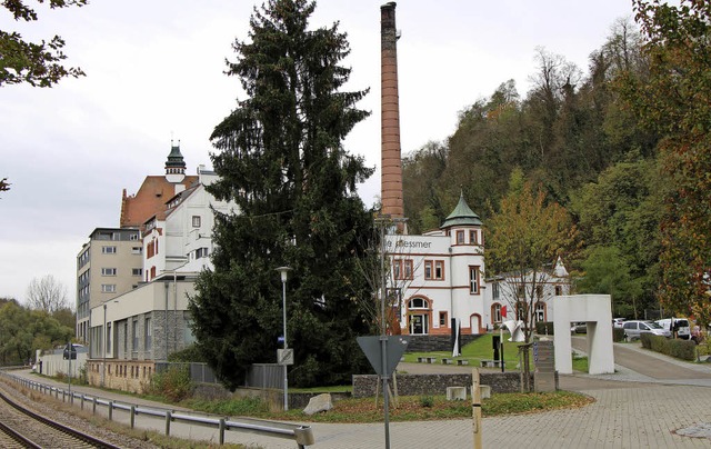 Die Fichte bei der ehemaligen Brauerei erhlt wieder einen Weihnachtsschmuck.  | Foto: Helmut Hassler