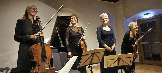 Glckliche Gesichter beim Trio Vivente... des Konzerts zum Quartett erweiterte.  | Foto: Freyer