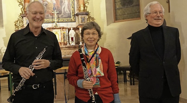 Gnter Dggelmann, Margot Zimmermann u...ie Flchtlinge, die in Wittnau leben.   | Foto: Stella Kaltenbach