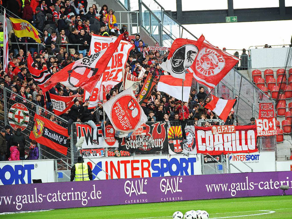 Die Freiburger Fans waren auch in Mainz ein guter Rckhalt.