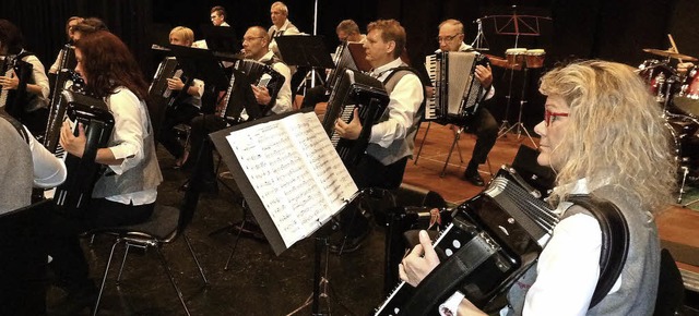Die Musiker des Handharmonikaspielring...m Konzert Musik fr viele Geschmcker.  | Foto: Heidrun Simoneit
